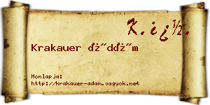 Krakauer Ádám névjegykártya