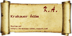 Krakauer Ádám névjegykártya